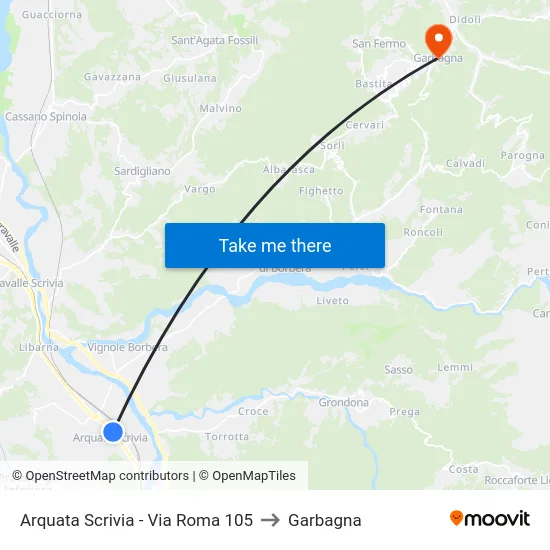 Arquata Scrivia - Via Roma 105 to Garbagna map