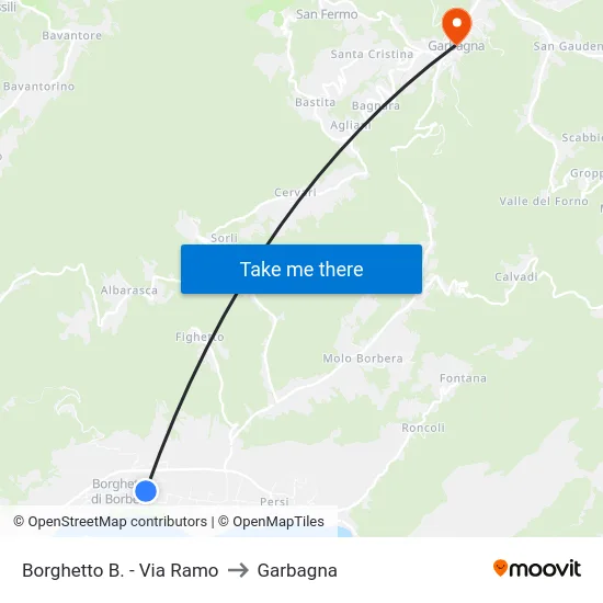 Borghetto B. - Via Ramo to Garbagna map