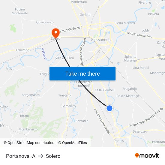 Portanova -A to Solero map