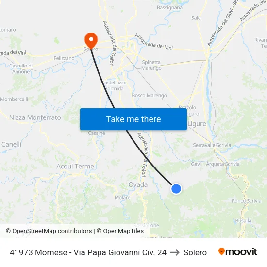 41973 Mornese - Pope John Street No. 24 to Solero map