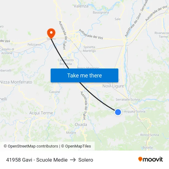 41958 Gavi - Scuole Medie to Solero map