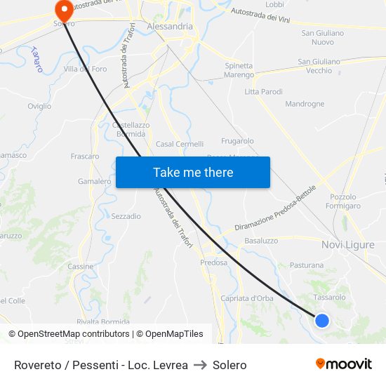 Rovereto / Pessenti - Loc. Levrea to Solero map