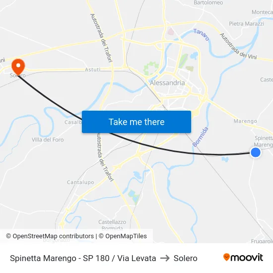 Spinetta Marengo - SP 180 / Via Levata to Solero map