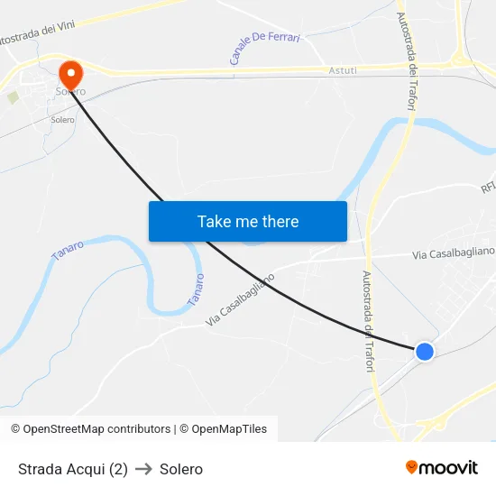 Strada Acqui (2) to Solero map