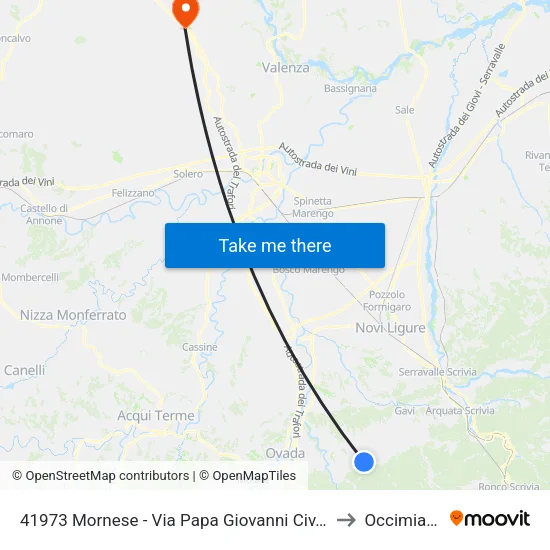 41973 Mornese - Via Papa Giovanni Civ. 24 to Occimiano map