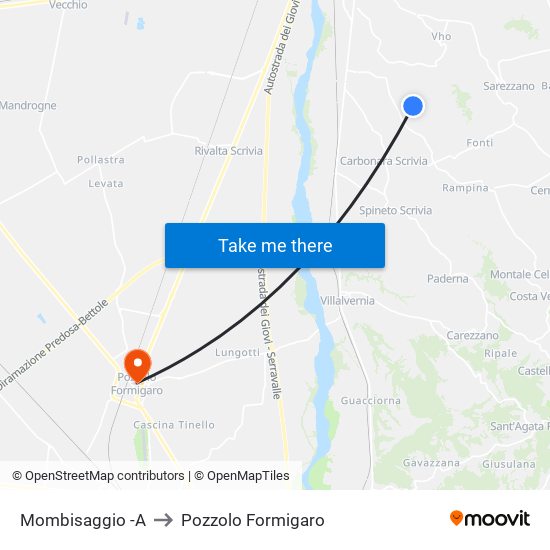 Mombisaggio -A to Pozzolo Formigaro map