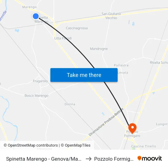 Spinetta Marengo - Genova/Mazzini to Pozzolo Formigaro map