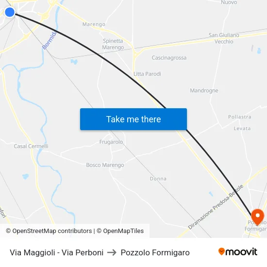 Via Maggioli - Via Perboni to Pozzolo Formigaro map