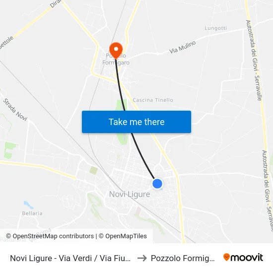 Novi Ligure - Verdi St / Fiume St to Pozzolo Formigaro map