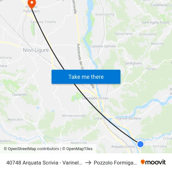 40748 Arquata Scrivia - Varinella to Pozzolo Formigaro map