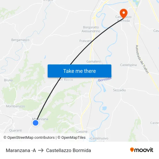 Maranzana -A to Castellazzo Bormida map