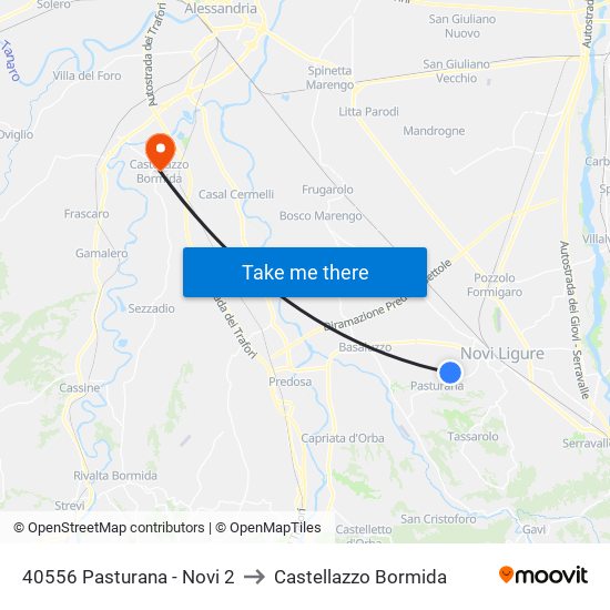 40556 Pasturana - Novi 2 to Castellazzo Bormida map