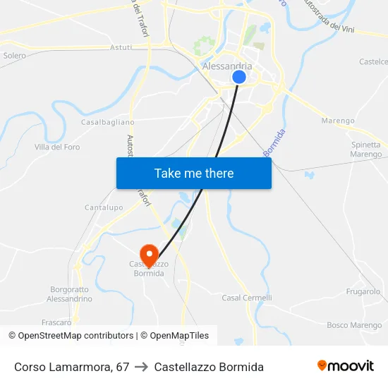 Lamarmora - Oberdan to Castellazzo Bormida map