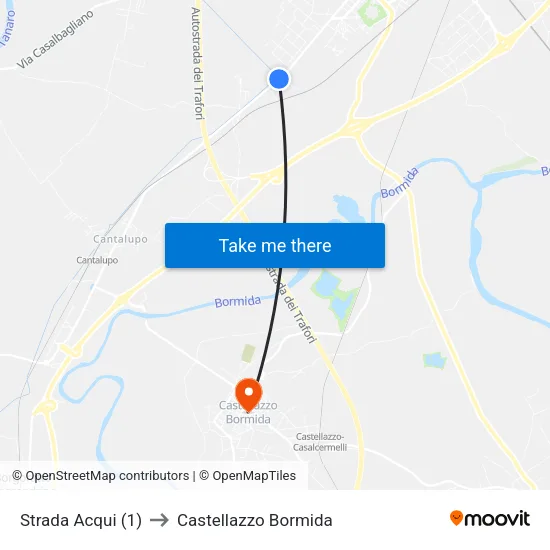 Strada Acqui (1) to Castellazzo Bormida map