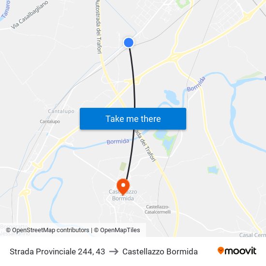 Strada Provinciale 244, 43 to Castellazzo Bormida map