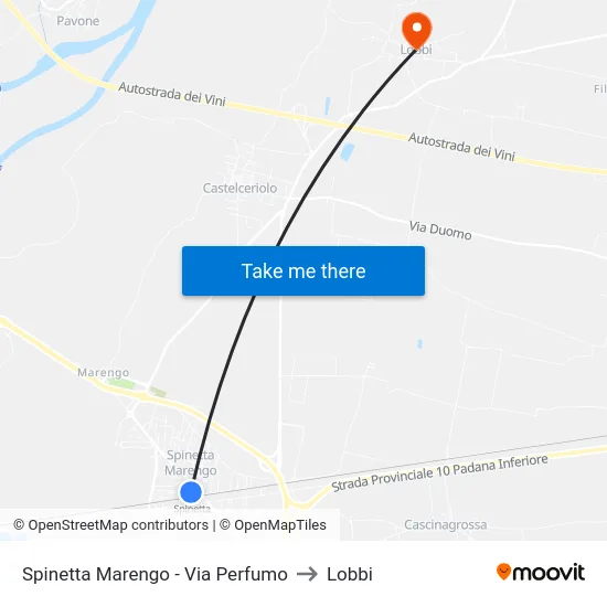 Spinetta Marengo - Via Perfumo to Lobbi map