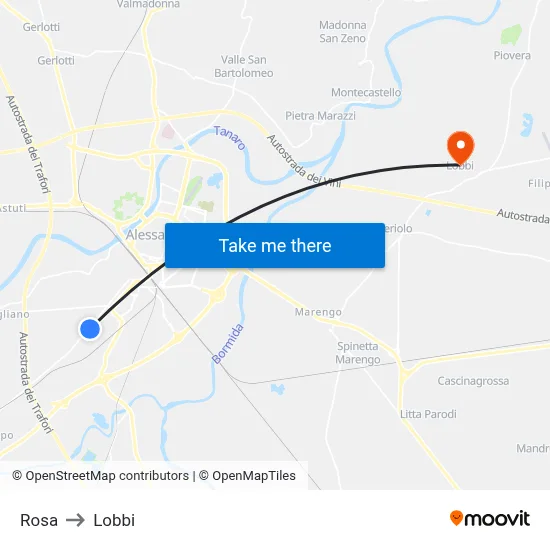 Rosa to Lobbi map