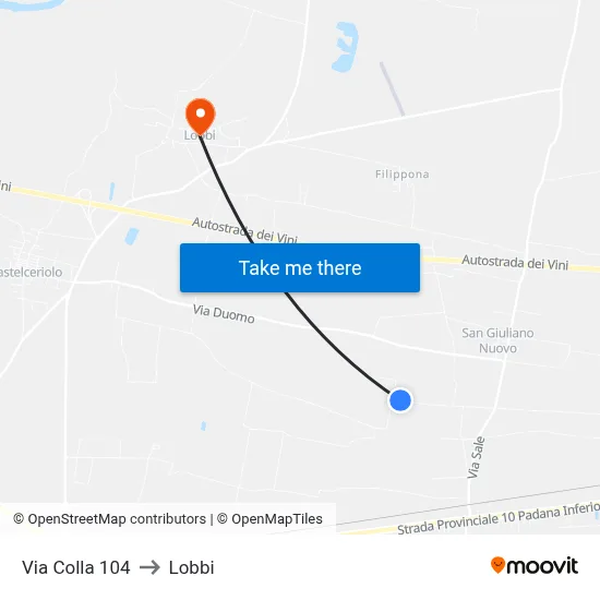 104 Colla Street to Lobbi map