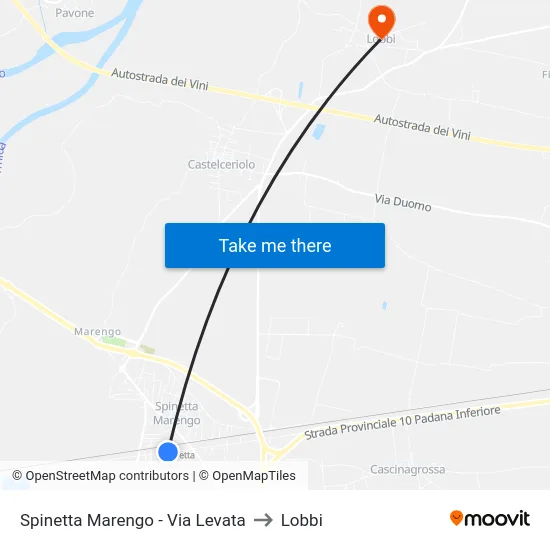 Spinetta Marengo - Via Levata to Lobbi map