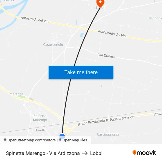 Spinetta Marengo - Via Ardizzona to Lobbi map