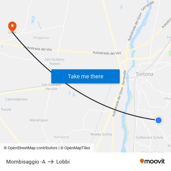 Mombisaggio -A to Lobbi map