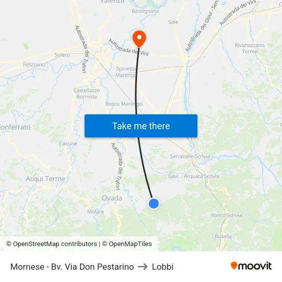 Mornese - Bv. Via Don Pestarino to Lobbi map