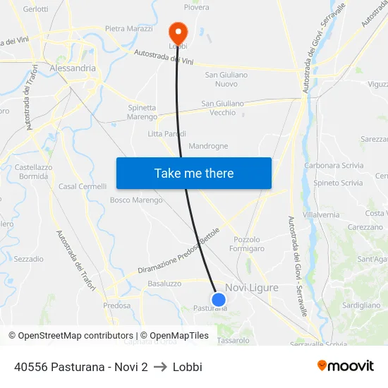 40556 Pasturana - Novi 2 to Lobbi map