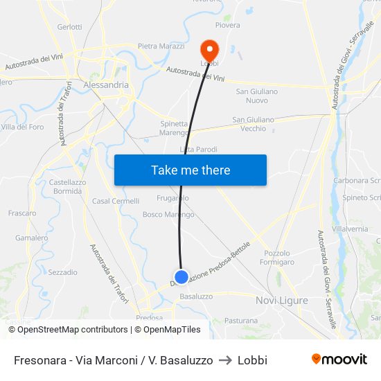 Fresonara - Via Marconi / V. Basaluzzo to Lobbi map