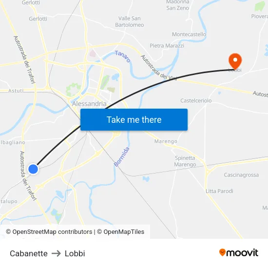 Cabanette to Lobbi map