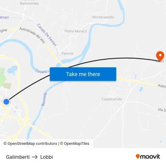 Galimberti to Lobbi map
