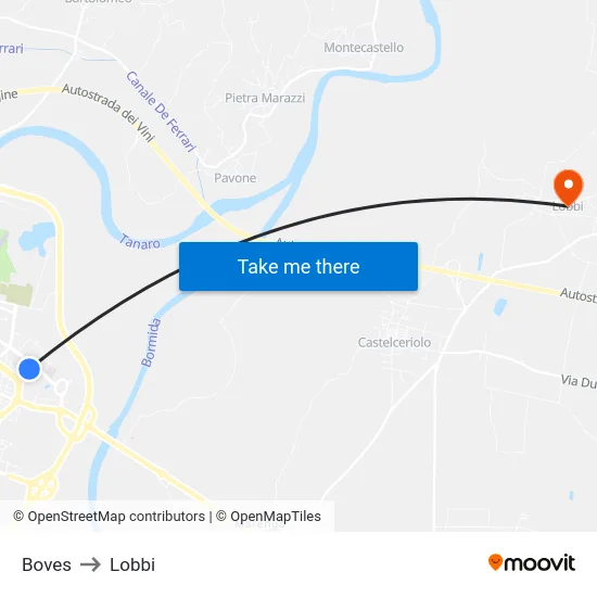 Boves to Lobbi map