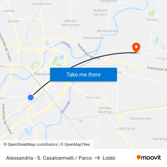 Alessandria - S. Casalcermelli / Parco to Lobbi map