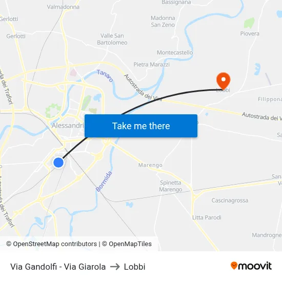 Gandolfi Street - Giarola Street to Lobbi map
