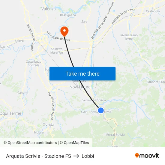 Arquata Scrivia - Stazione FS to Lobbi map