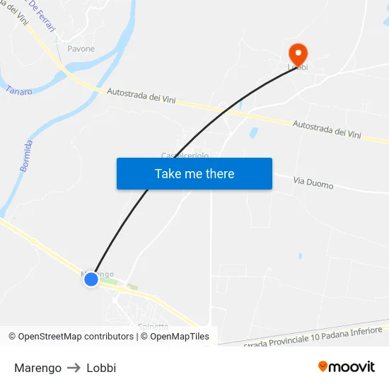Marengo to Lobbi map