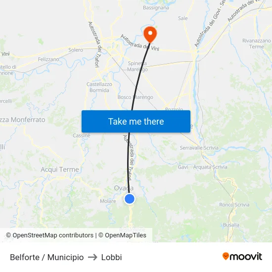Belforte / Municipio to Lobbi map
