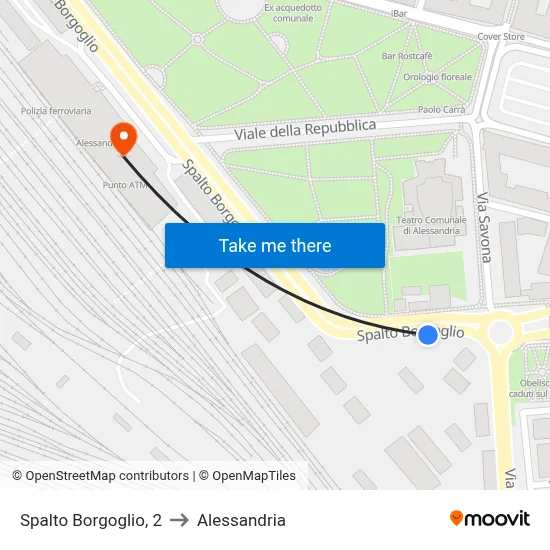 Spalto Borgoglio, 2 to Alessandria map