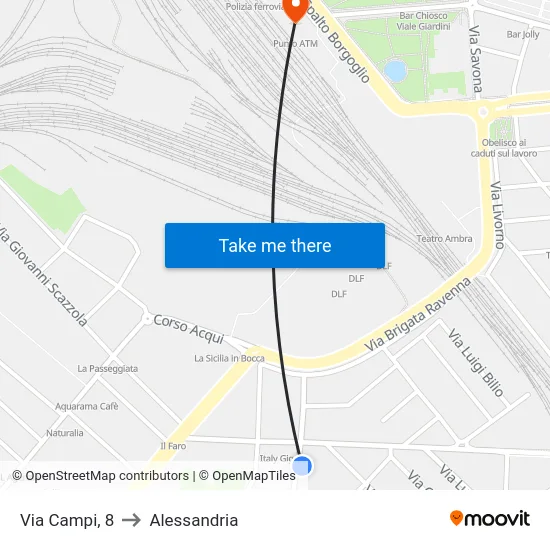 Via Campi, 8 to Alessandria map