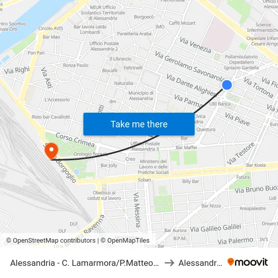 Alessandria - C. Lamarmora/P.Matteotti to Alessandria map