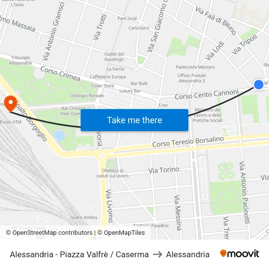 Alessandria - Piazza Valfrè / Caserma to Alessandria map