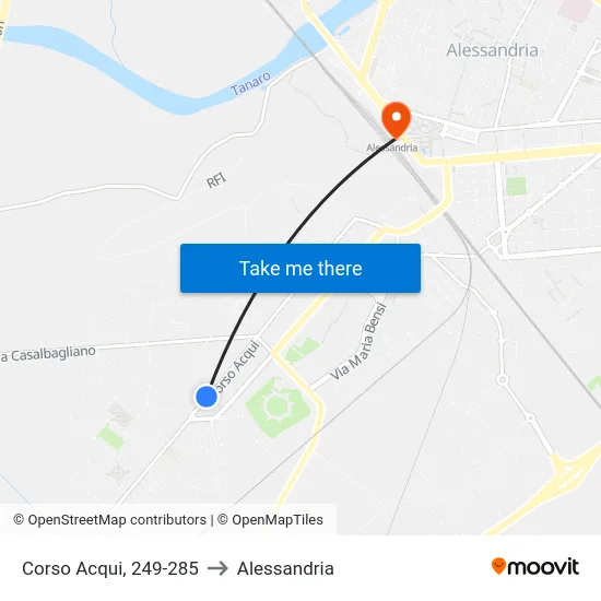 Acqui - Caduti Sul Lavoro to Alessandria map