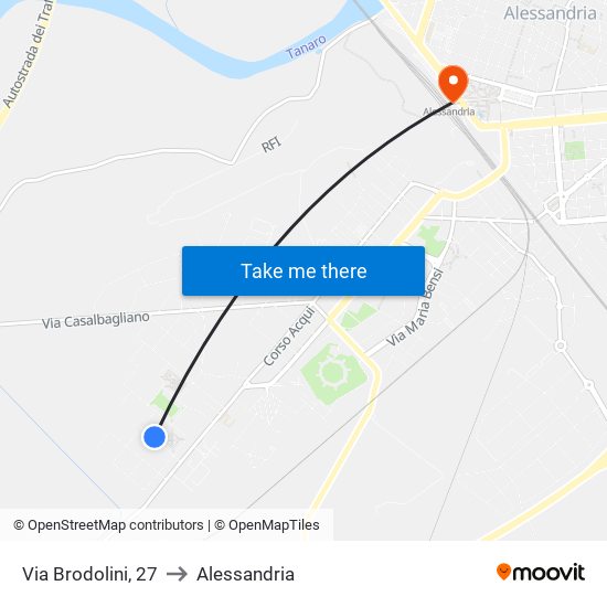 Via Brodolini, 27 to Alessandria map
