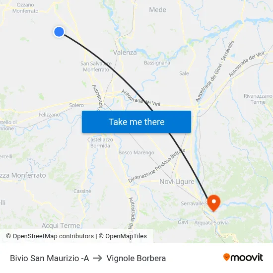 San Maurizio Junction -A to Vignole Borbera map