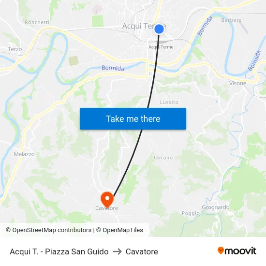 Acqui T. - Piazza San Guido to Cavatore map