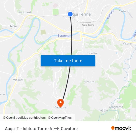 Acqui T. - Istituto Torre -A to Cavatore map