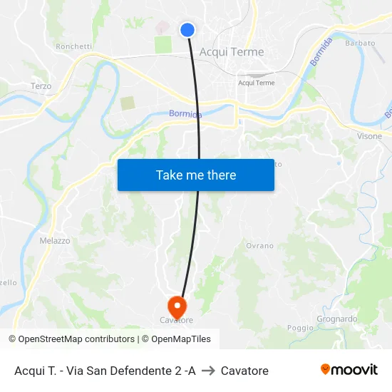 Acqui T. - Via San Defendente 2 -A to Cavatore map