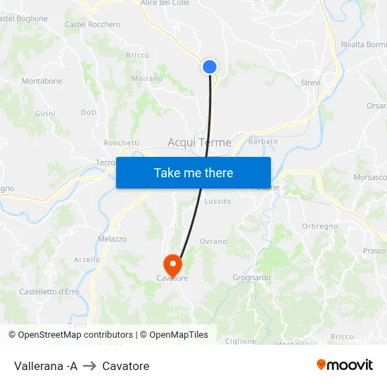 Vallerana -A to Cavatore map