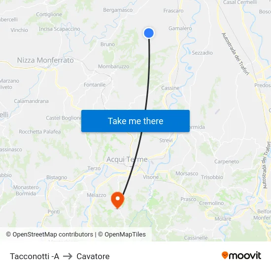 Tacconotti -A to Cavatore map