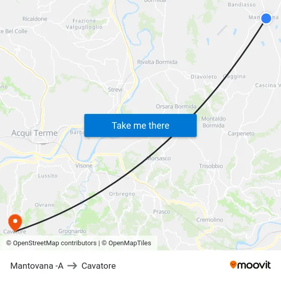 Mantovana -A to Cavatore map