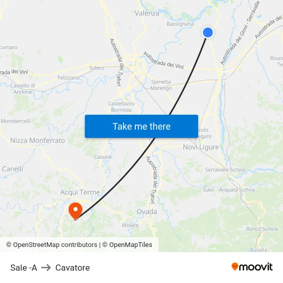 Sale -A to Cavatore map